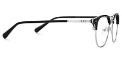 Black Mixed-Materials Geometric Eyeglasses- Geno