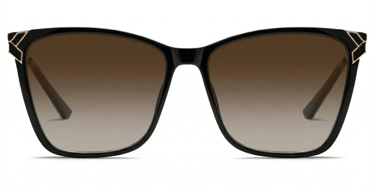 Tricee Square Black Glasses With Gold Arms For Females | Zeelool