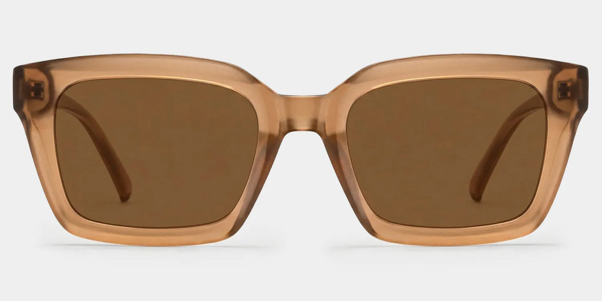 Marley Transparent Beige Rectangle Glasses for Ladies | ZEELOOL