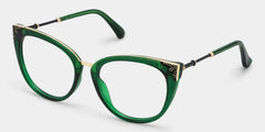 Dalton Cat Eye Dark Green Frame Glasses | Zeelool