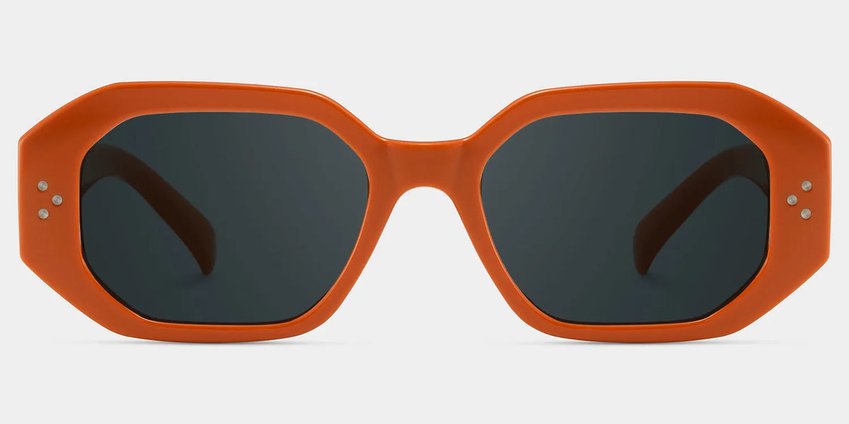 Soleil orange Frame Polarized Sunglasses with rectangle Style Online | ZEELOOL
