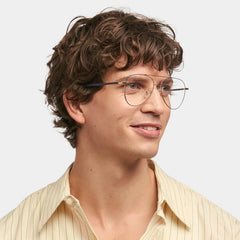 Paige Aviator Black-Gold Glasses | Zeelool Glasses
