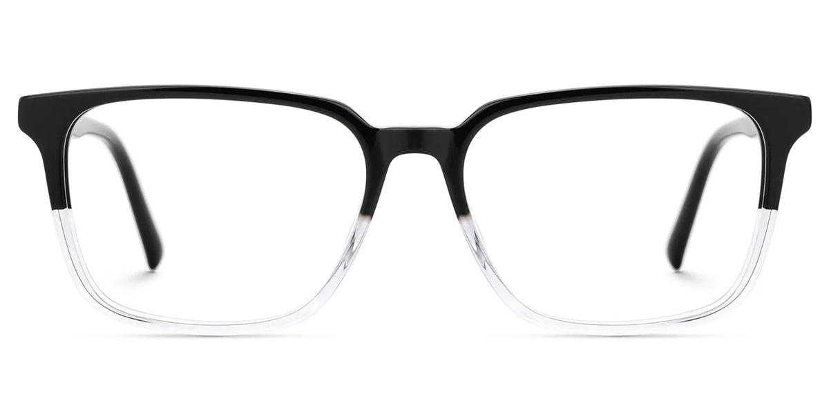 Barnhill Acetate Square Black-Clear Frame Glasses | Zeelool