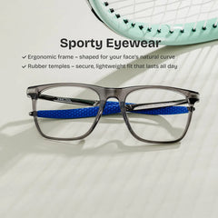 Stable Gray Frame Glasses with Rectangle Frame Online | ZEELOOL