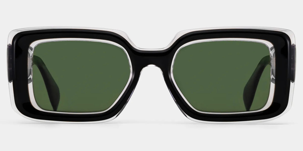 Eira Rectangle Black Polarized Sunglasses