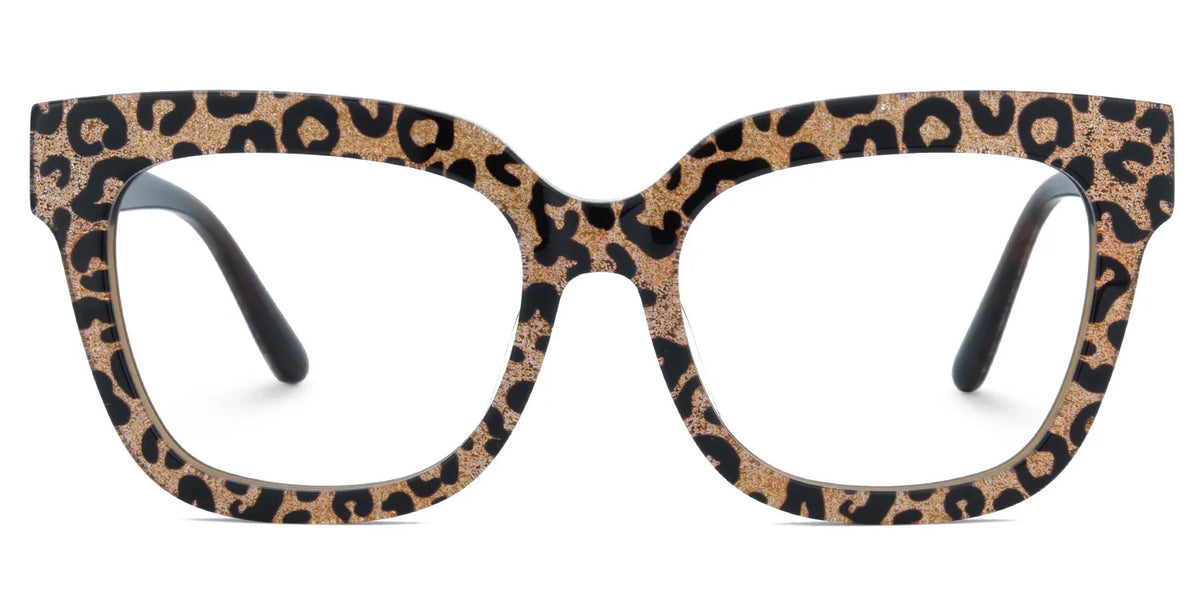Designer Brown Leopard Square Prescription Glasses