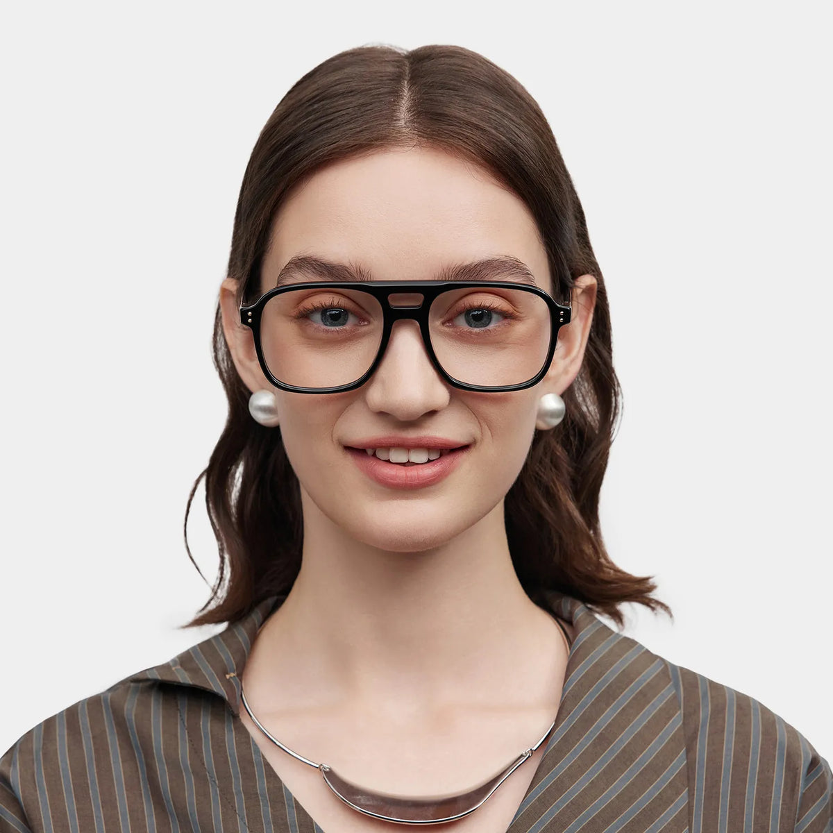 Athena Black Frame Glasses with Aviator Frame Online | ZEELOOL