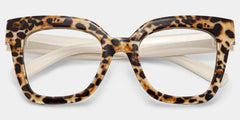 Malcolm Large Havana Glasses Frames With White Arms | Zeelool