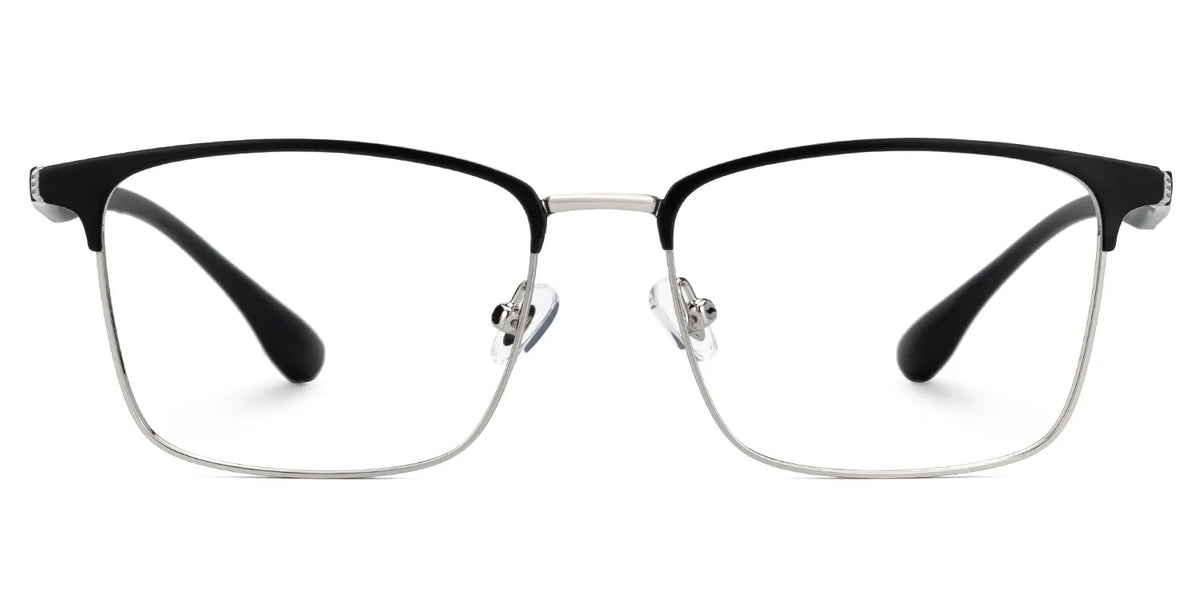 Eaddy Silver Eyeglasses with Rectangle Shape | Zeelool Optical