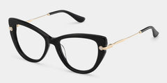 Cat eye Black Eyeglasses- Maggie Mixed Frame Glasses