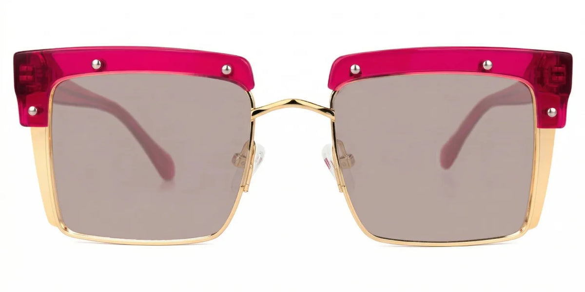 Kiana Square Bright-Pink Frame Glasses | Zeelool