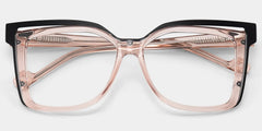 Twolla Square Beige Glasses and Black Edge Frame