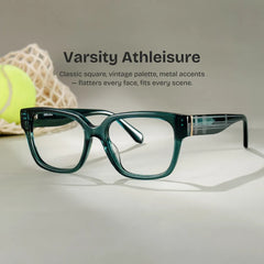 Blake Green Square Glasses | Nostalgic Varsity Frame