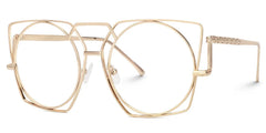 Ybarra Geometric Gold Glasses | Zeelool Glasses