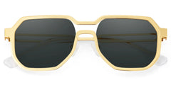 Men's Geometric Sunglasses in Metal Color