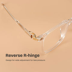Zoe Clear Frame Glasses with Square Frame Online | ZEELOOL