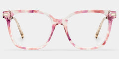 Jacqui Pink Flower Tortoise Square Glasses Frames | ZEELOOL