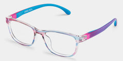 Robin Rectangle Blue Pink Frame Eyeglasses for Pre-tweens