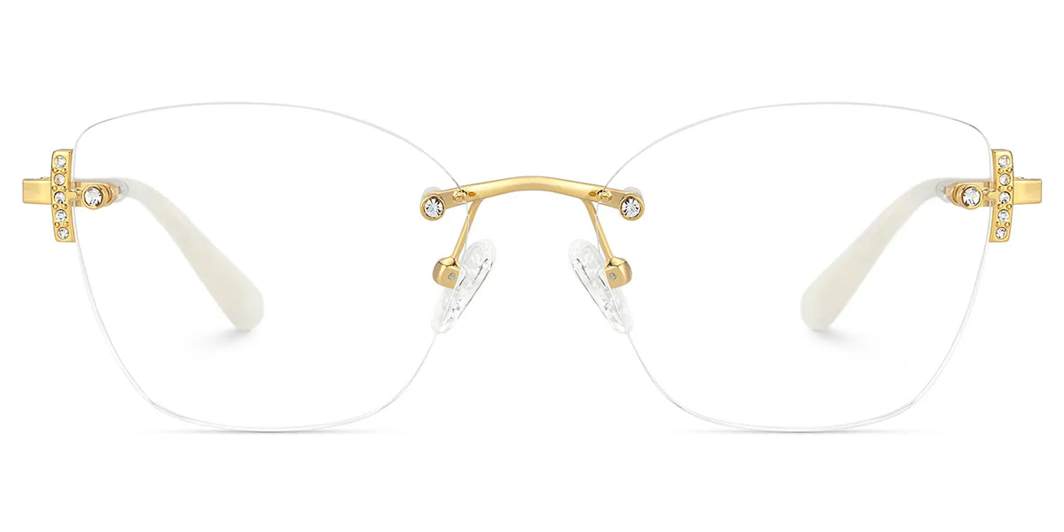 Gold Rectangle Jaxon Glasses with Rimless | Zeelool