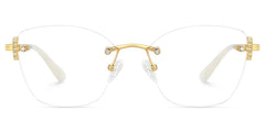 Gold Rectangle Jaxon Glasses with Rimless | Zeelool