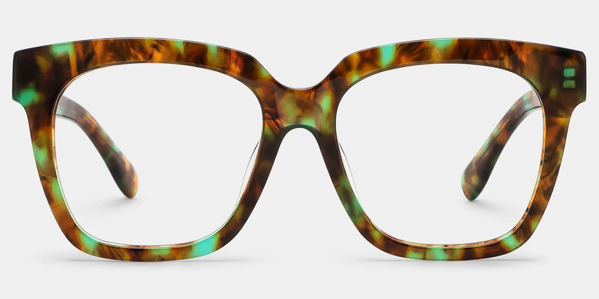 Xion Green-Tortoise Square Frames Glasses | Zeelool
