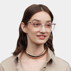 Zoe Clear Frame Glasses with Square Frame Online | ZEELOOL