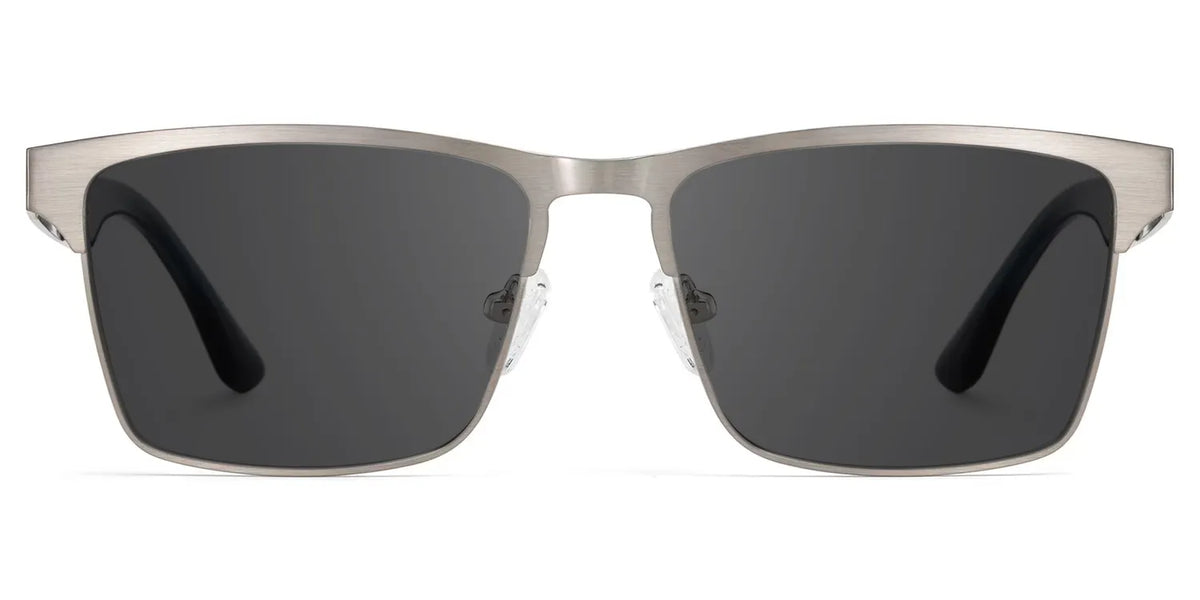 Jasper Eyeglasses in Browline Silver Frame | Zeelool