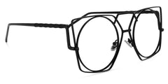 Evette Geometric Black Glasses | Zeelool Glasses