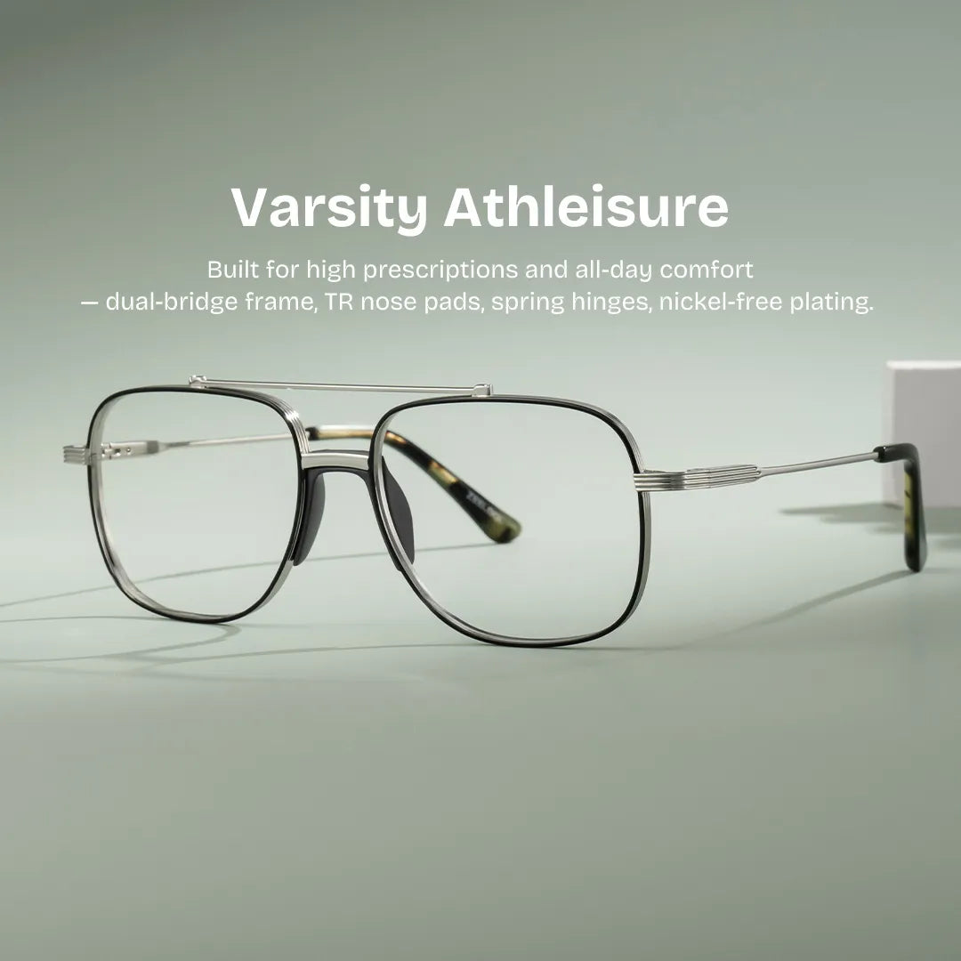 Poppy Black Aviator Eyeglasses | Simple Varsity Look