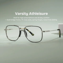 Poppy Black Aviator Eyeglasses | Simple Varsity Look