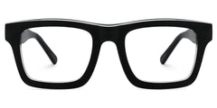 Riley Rectangle Black Frosted Frame Glasses | Zeelool