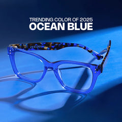 Gaydeh Transparent Blue Glasses With Rectangle Shape | Zeelool