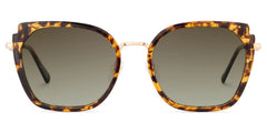 Tortoise Metal Frame Glasses With Wide Size For Women