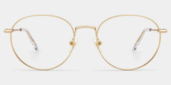 Ian Gold Frame Glasses with Round Frame Online | ZEELOOL