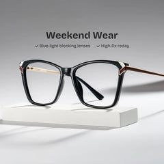 Mia thin black square frame glasses Online | ZEELOOL