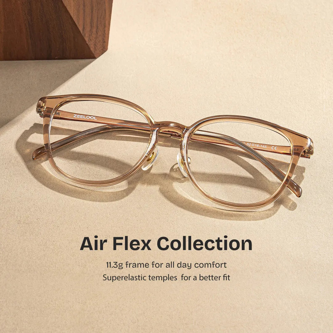 Amanda Ultra Lightweight Eyeglasses in Beige Frames | ZEELOOL
