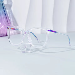 Round Grey Glasses With a Clear Color