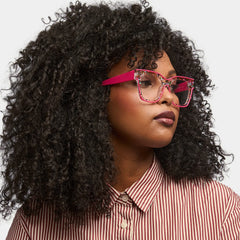 Zerica Eyeglasses in Square Red Rose Eyeglasses | Zeelool