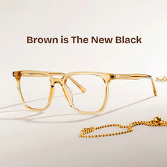 Eliza Clear Beige Glasses with Square Frames | ZEELOOL