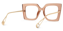 Qatar Square Beige Eyeglasses and Thick Frames