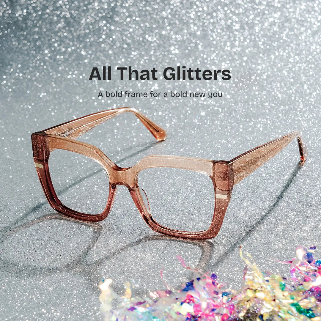 Mavis Square Clear Orange Glasses Frames For Women | ZEELOOL