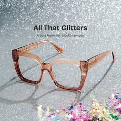 Mavis Square Clear Orange Glasses Frames For Women | ZEELOOL