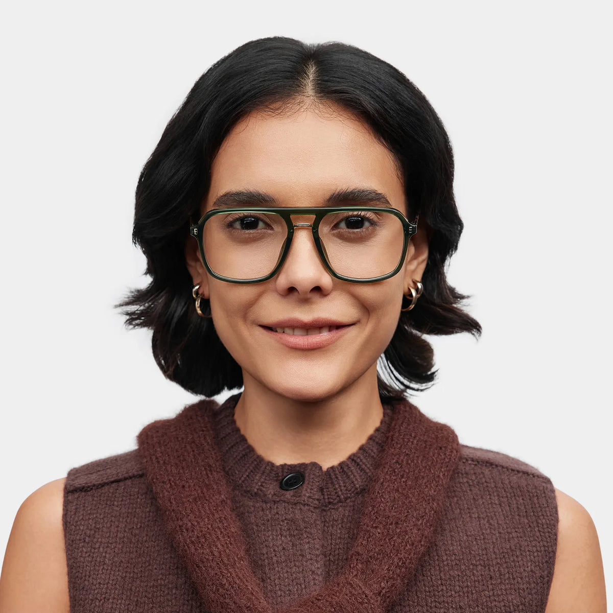 Aviator Kilworth Green Glasses deals -Zeelool Glasses