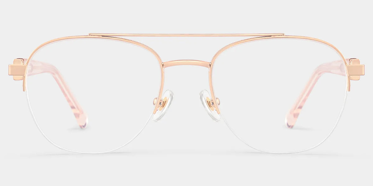 Emily Rose Gold Frame Glasses with Aviator Frame Online | ZEELOOL