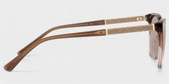 Finnian Square Clear Brown Glasses Frames with Glitter Fabric | ZEELOOL