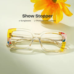 Flair Yellow Clear Frame Glasses with Square Frame Online | ZEELOOL