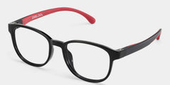 Dale Round Black Red Frame Eyeglasses for Pre-tweens