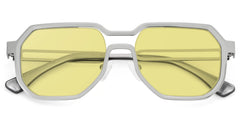 Men's Geometric Sunglasses in Silver Color