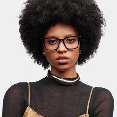Freya Black Frame Glasses with Square Frame Online | ZEELOOL