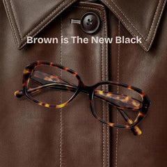 Rowan Brown Tortoise Rectangle Glasses for Women | ZEELOOL